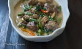 Ginataang Baka  - 椰奶的牛肉用青豆和菠菜